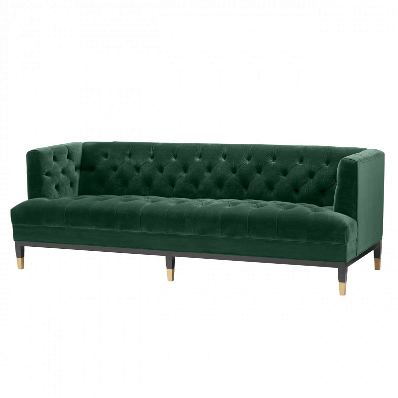 Диван Eichholtz Sofa Castelle dark green Зеленый Латунь Черный Диван Eichholtz Sofa Castelle dark green Зеленый Латунь Черный в Костроме | Loft Concept