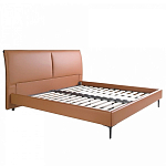 Кровать двуспальная коричневая из экокожи Modern Look варинант исполнения - 2 | Loft Concept в Костроме