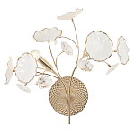 Бра с белыми лепестками из керамики и прозрачными хрустальными цветками Wintery flovers варинант исполнения - 1 | Loft Concept в Костроме