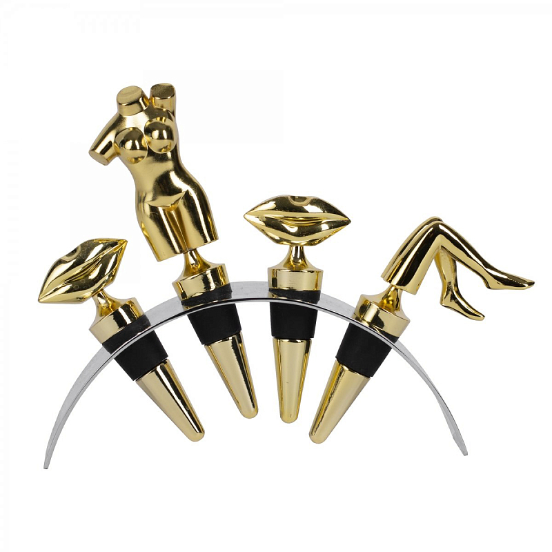 Набор пробок для бутылок ACOLYTE WINE STOPPER Латунь в Костроме | Loft Concept 
