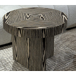 Столик журнальный круглый с полосатым узором Zebroids варинант исполнения - 4 | Loft Concept в Костроме