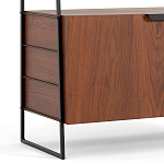 Стеллаж из стали и орехового дерева Derek Wood Rack варинант исполнения - 4 | Loft Concept в Костроме