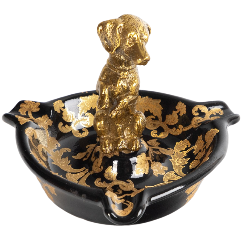 Пепельница фарфоровая Gold Dog Бронза Черный Пепельница фарфоровая Gold Dog Бронза Черный в Костроме | Loft Concept