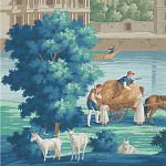 Обои ручная роспись Monuments of Paris Jacquemart on scenic paper варинант исполнения - 2 | Loft Concept в Костроме