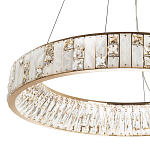 Кольцевая люстра с декором из мрамора и хрусталя Dione Ring Marble Crystal Chandelier варинант исполнения - 2 | Loft Concept в Костроме
