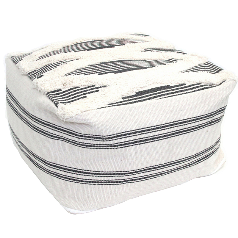 Пуф Black and White Stripe Черный Белый Пуф Black and White Stripe Черный Белый в Костроме | Loft Concept
