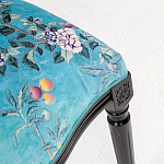 Стул из массива бука бирюзовый с изображением птиц в саду Turquoise Chinoiserie Blue Bird Chair варинант исполнения - 4 | Loft Concept в Костроме