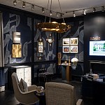 Обои ручная роспись в стиле Арт-деко Symphony Colourway SC-104 on Kyanite silk dupion варинант исполнения - 2 | Loft Concept в Костроме