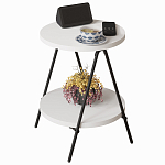 Стол приставной с 2-мя круглыми белыми столешницами ESSEL SIDE TABLE WHITE варинант исполнения - 1 | Loft Concept в Костроме