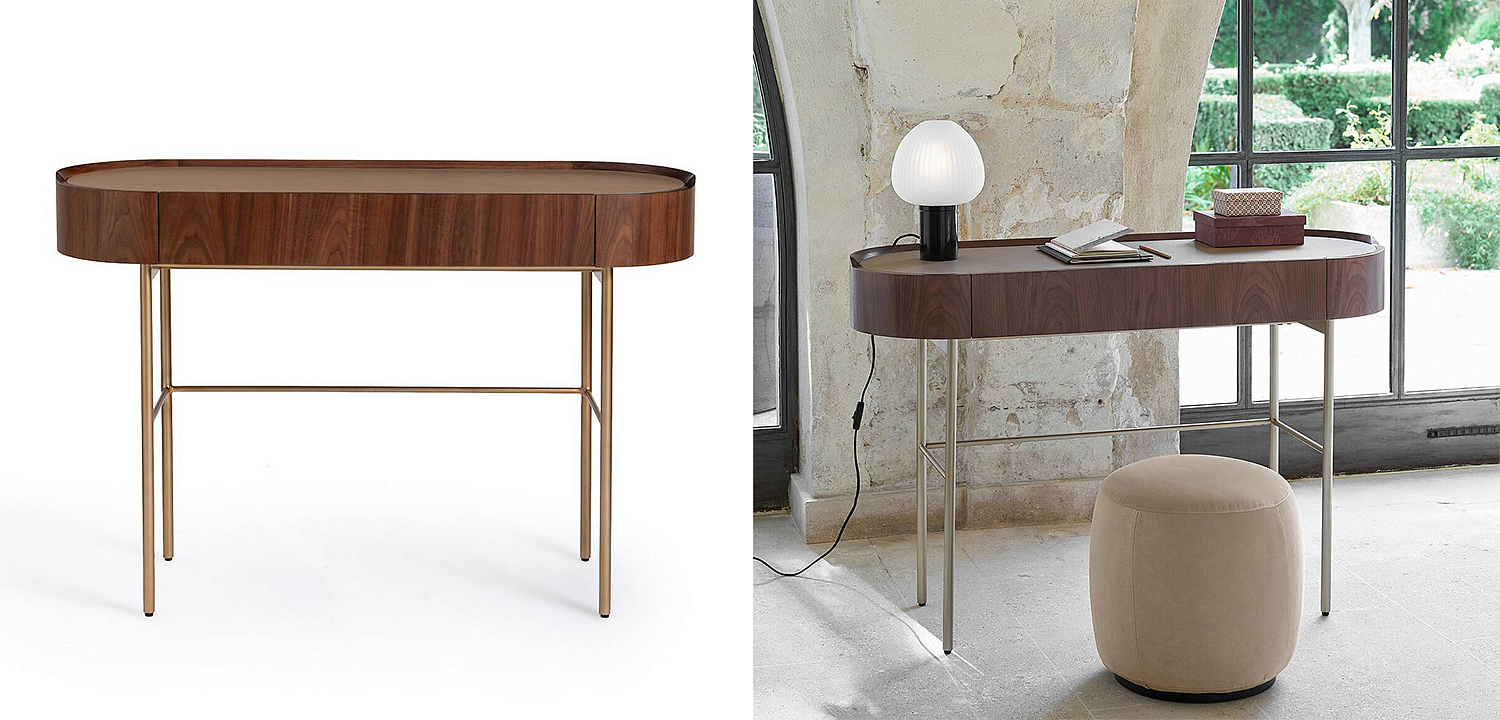 Стол-консоль Walnut and Leather Стол-консоль Walnut and Leather - Loft-Concept в Костроме