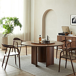 Стол обеденный круглый с двойной столешницей Walnut Wood Table варинант исполнения - 2 | Loft Concept в Костроме