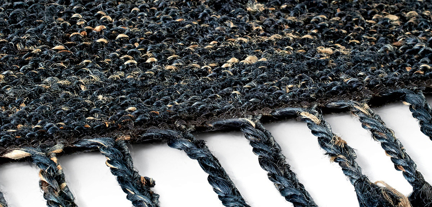 Ковер с бахромой Carpet blue 100% джут Ковер с бахромой Carpet blue 100% джут - Loft-Concept в Костроме