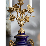 Подсвечник из темно-синего фарфора с бронзовыми элементами и цветами Eden Garden варинант исполнения - 5 | Loft Concept в Костроме