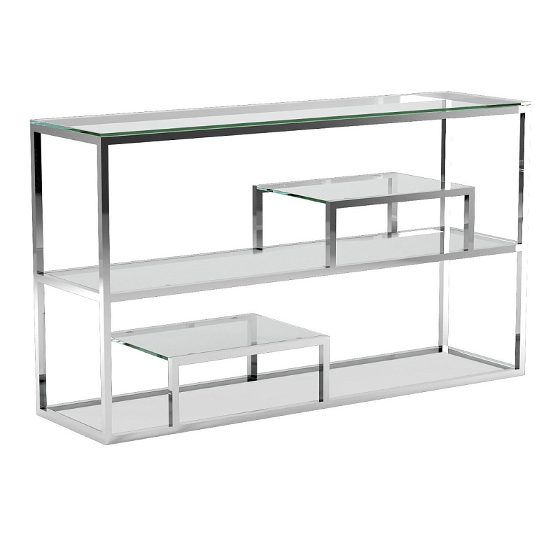 Консоль Step Console Silver Серебряный Прозрачный (Transparent) Консоль Step Console Silver Серебряный Прозрачный (Transparent) в Костроме | Loft Concept