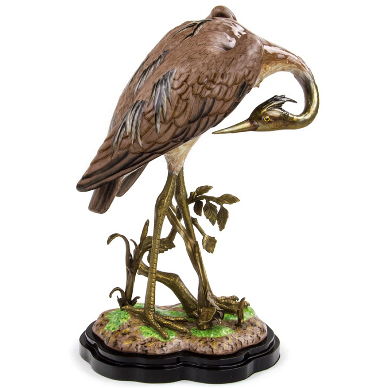 Статуэтка Porcelain Heron Коричневый Бронза Статуэтка Porcelain Heron Коричневый Бронза в Костроме | Loft Concept