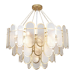 Люстра с многослойным эффектом из овальных элементов из непрозрачного стекла Conformation варинант исполнения - 4 | Loft Concept в Костроме