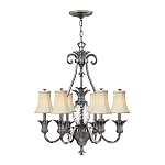 Люстра с 7-ю кремовыми текстильными абажурами Hinkley варинант исполнения - 2 | Loft Concept в Костроме