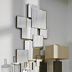 Золотое зеркальное панно из зеркальных квадратов Overlapping варинант исполнения - 2 | Loft Concept в Костроме