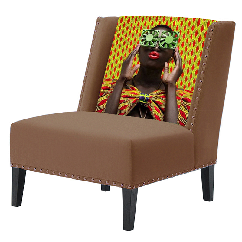 FUN Armchair Disco Beige Дизайнерское кресло с цветным принтом Бежевый FUN Armchair Disco Beige Дизайнерское кресло с цветным принтом Бежевый в Костроме | Loft Concept