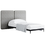 Кровать с большим мягким изголовьем Unity Grey Bed варинант исполнения - 8 | Loft Concept в Костроме