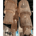 Люстра круглая трехъярусная из бахромы Milk Gradient Braided Fringe варинант исполнения - 5 | Loft Concept в Костроме