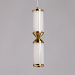 Подвесной светильник с двумя белыми рифлеными цилиндрическими плафонами Golden Swirl варинант исполнения - 4 | Loft Concept в Костроме