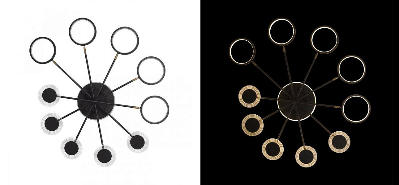 Люстра светодиодная BENDIK LIGHTING Black 10 плафонов Люстра светодиодная BENDIK LIGHTING Black 10 плафонов - Loft-Concept в Костроме