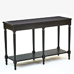 Консоль черная из массива березы с полкой и двумя ящиками Vintage варинант исполнения - 3 | Loft Concept в Костроме