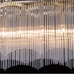 Люстра прямоугольная на цепях с прозрачными трубками и волнистым краем Nembus варинант исполнения - 6 | Loft Concept в Костроме