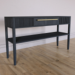 Дизайнерская Консоль с полкой и ящиком Primo Черный дуб варинант исполнения - 2 | Loft Concept в Костроме