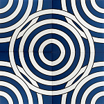 Дизайнерская плитка с узором Круги синяя варинант исполнения - 1 | Loft Concept в Костроме