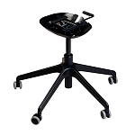 Стул с мягкой оранжевой обивкой из велюра и подъемно-поворотным механизмом на черных колесиках Harper Orange варинант исполнения - 5 | Loft Concept в Костроме