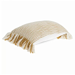 Чехол на подушку горчичного цвета с бахромой и объемным узором Ethnic mix варинант исполнения - 1 | Loft Concept в Костроме