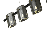 Подвесной светильник светодиодный с 5-ю цилиндрическими плафонами светло-серого цвета из стекла и стали Andrea Сhandelier Grey варинант исполнения - 2 | Loft Concept в Костроме