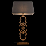 Настольная лампа на ажурном чугунном основании с тканевым серым абажуром Openwork Lamp варинант исполнения - 4 | Loft Concept в Костроме