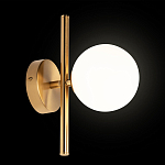 Бра с золотым основанием и белым плафоном в форме шара Bubble варинант исполнения - 2 | Loft Concept в Костроме