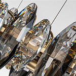 Люстра подвесная с овальными подвесками из стекла дымчатого цвета Harlow Crystal Round варинант исполнения - 5 | Loft Concept в Костроме