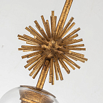 Подвесной светильник золотого цвета с колоколообразным стеклянным плафоном и декоративным элементом Elstead Lighting варинант исполнения - 5 | Loft Concept в Костроме