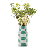 Ваза из фаянса Brighter than the Stars с шахматным принтом бирюзового цвета  варинант исполнения - 3 | Loft Concept в Костроме