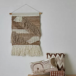 Панно из шерсти и хлопка с узором Beige Calista Cascade варинант исполнения - 5 | Loft Concept в Костроме