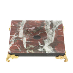 Подставка под шар квадратная из натурального камня Креноид на ножках Natural Stone Sphere Stands варинант исполнения - 1 | Loft Concept в Костроме