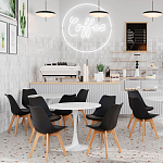 Стул с основой из пластика и мягким сиденьем Arvika Black варинант исполнения - 8 | Loft Concept в Костроме