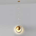 Подвесной светильник с бежевым текстурным кольцом и латунным шаром в центре Tactile  варинант исполнения - 5 | Loft Concept в Костроме