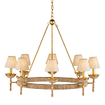 Люстра из кованого железа с отделкой плетеной веревкой и сусальным золотом Parisian Style варинант исполнения - 1 | Loft Concept в Костроме