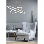 Люстра подвесная с двумя пересекающимися белыми светодиоидными кольцами Luke Lampco Tracer Lamp варинант исполнения - 10 | Loft Concept в Костроме