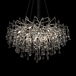 Люстра подвесная с прозрачными стеклянными подвесками в форме капель Диаметр 80 см Droplet Chandelier варинант исполнения - 8 | Loft Concept в Костроме