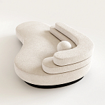 Диван Saint-Trope молочного цвета с обивкой букле  варинант исполнения - 1 | Loft Concept в Костроме