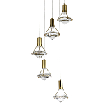 Каскадная люстра с плафонами в форме бриллианта Diamond Crystal Cascade Chandelier варинант исполнения - 3 | Loft Concept в Костроме