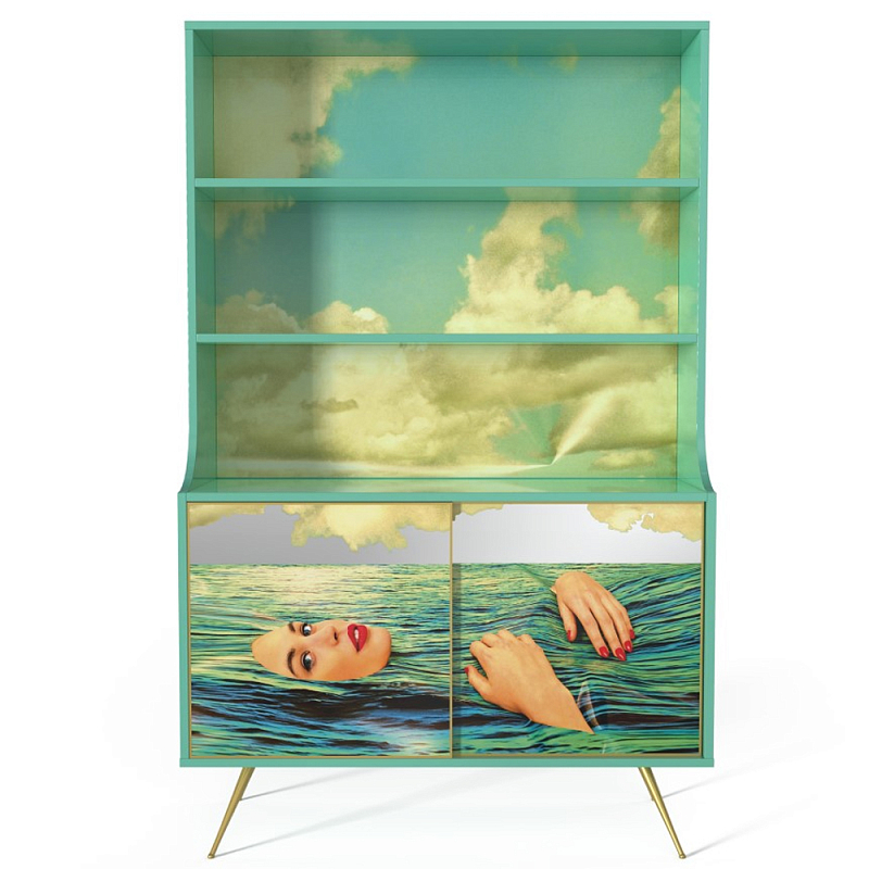 Стеллаж Seletti Seagirl Голубой Золотой Стеллаж Seletti Seagirl Голубой Золотой в Костроме | Loft Concept