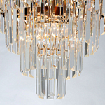 Люстра из черного металла с многоярусными подвесками из прозрачного хрусталя на золотой цепи Empire Black Chandelier Crystal варинант исполнения - 7 | Loft Concept в Костроме